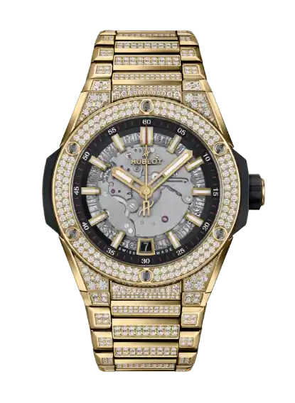 Hublot Big Bang Integrated Time Only Yellow Gold Pavé - 40mm, 18k Gold, Diamonds