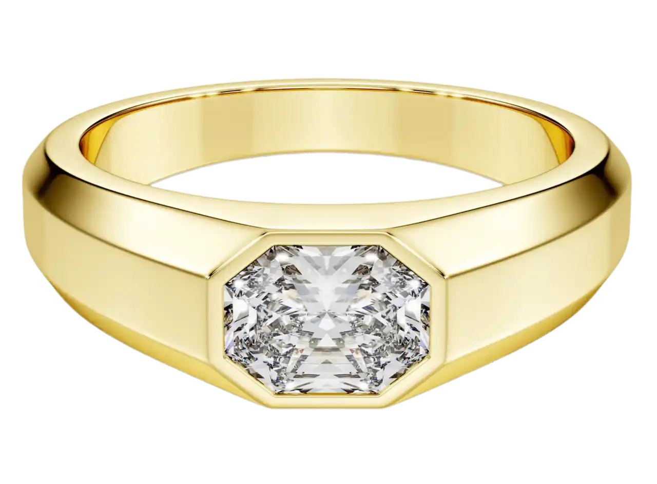 Swarovski Octagon Band Ring - 1 ct Lab-grown Diamonds, 14k Yellow Gold