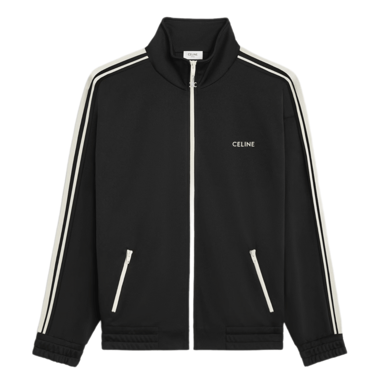 Celine Tracksuit Jacket In Double Face Jersey - Black