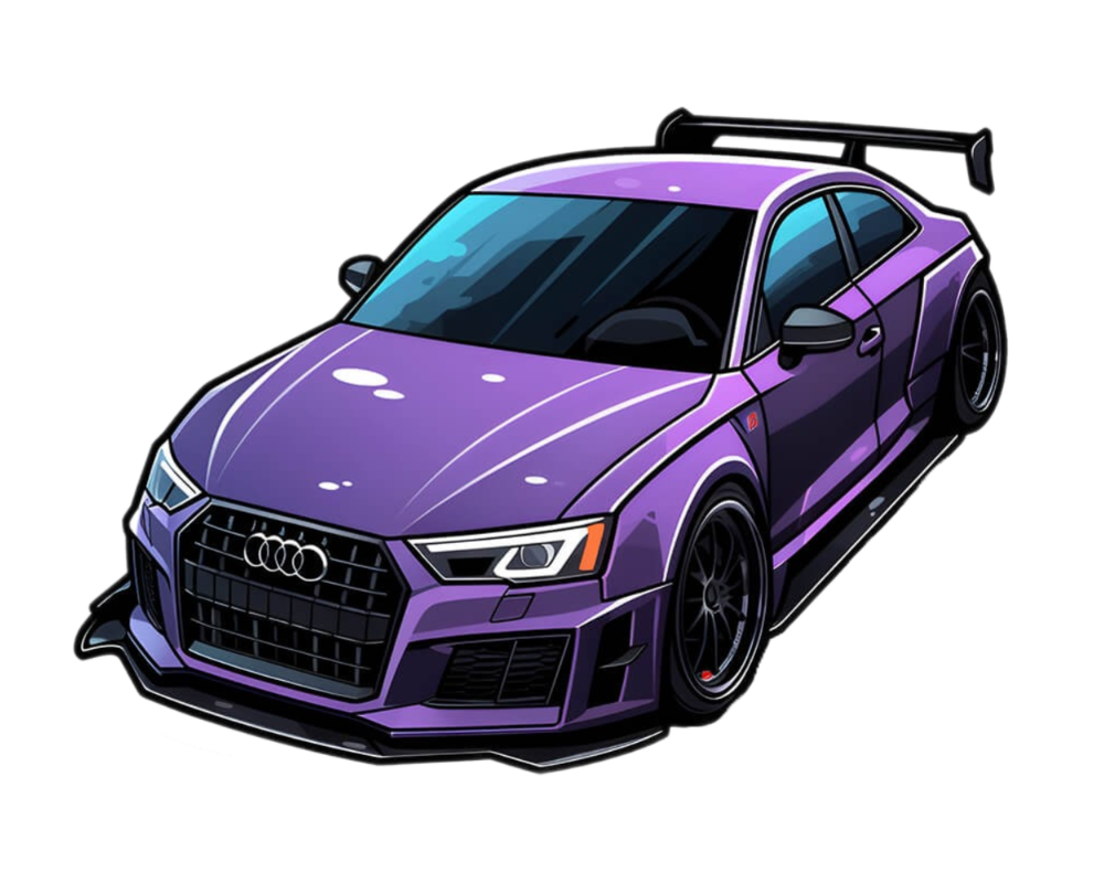 Purple Audi RS3 Sticker