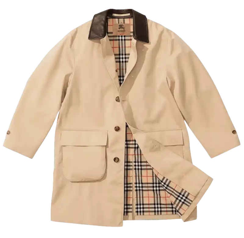 Supreme Burberry Leather Collar Trench - Beige