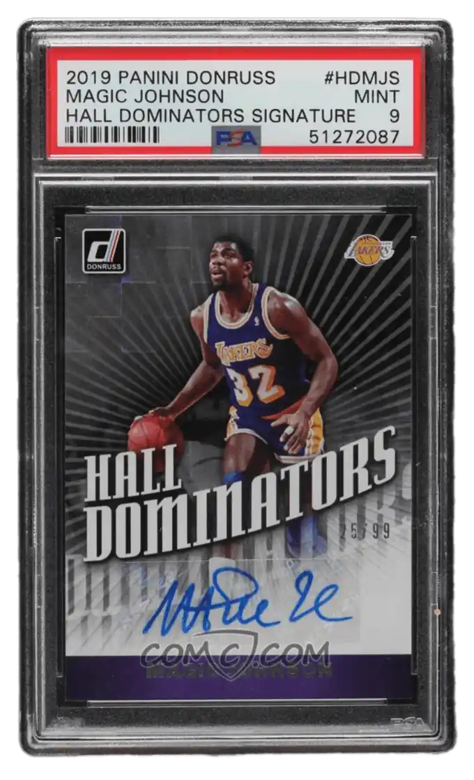 2019-20 Panini Donruss - Hall Dominator Signatures #HD-MJN - Magic Johnson /99 PSA 9