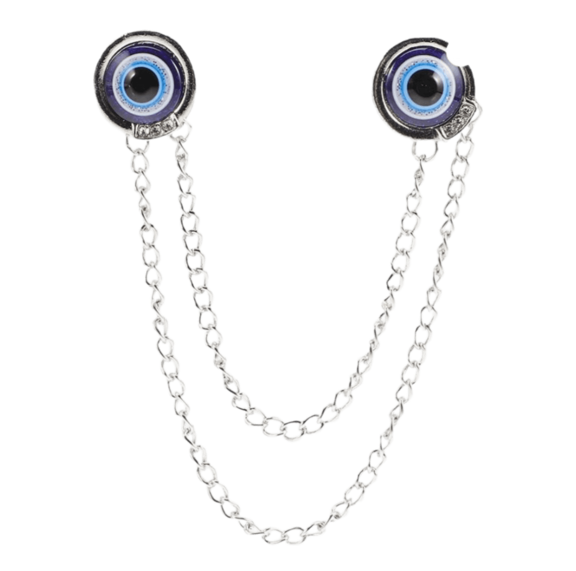 Silver Evil Eye Brooch Clip