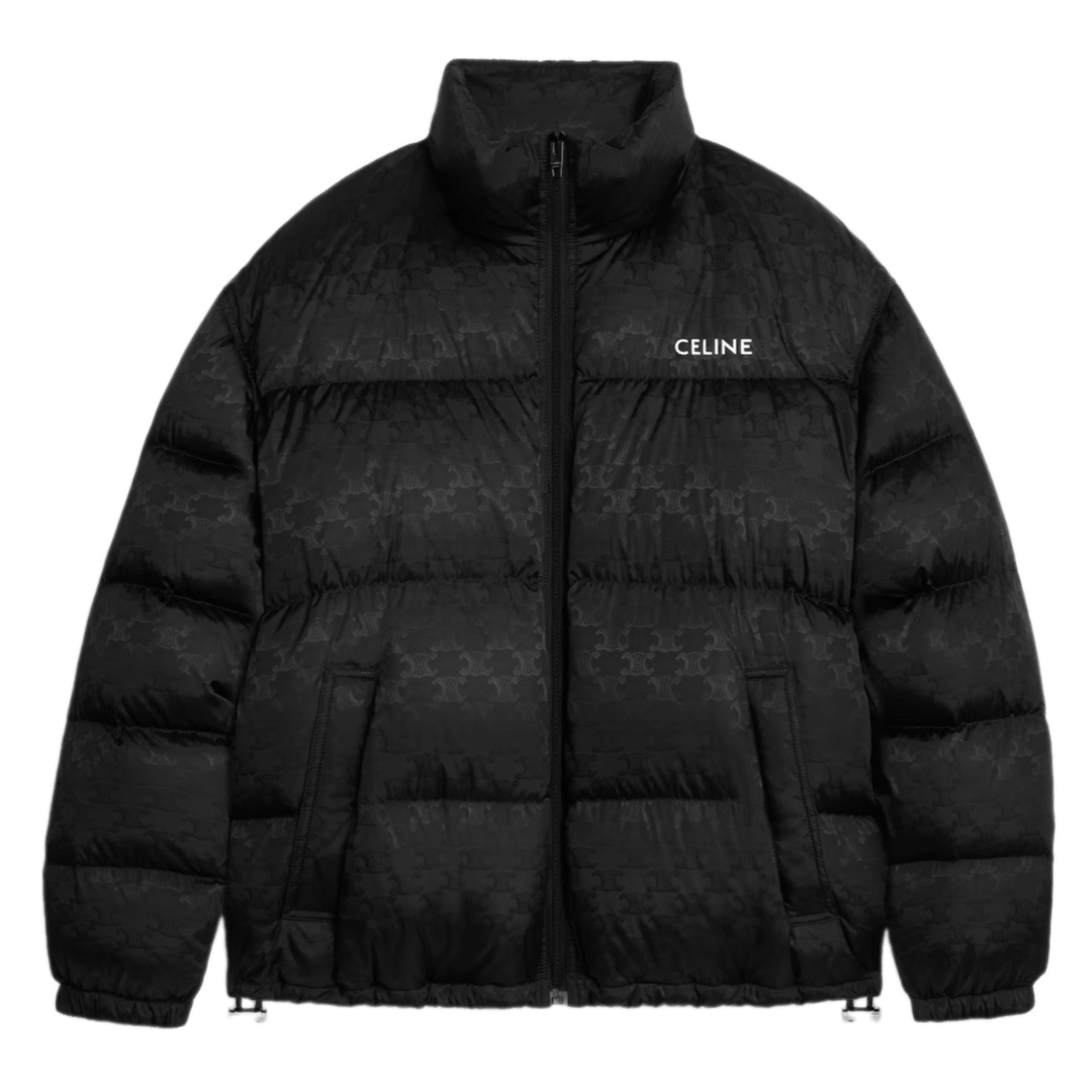 Celine Puffer Jacket In Monogram Jacquard Nylon - Black