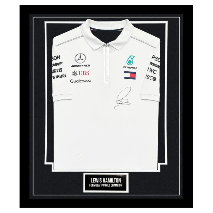 Signed Lewis Hamilton Framed Shirt – Formula 1 World Champion