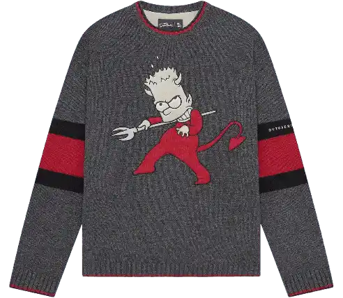 OVO x The Simpsons Knit Sweater - Charcoal Grey