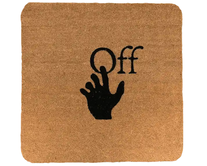 OFF-WHITE Hand Logo Doormat - Beige Black