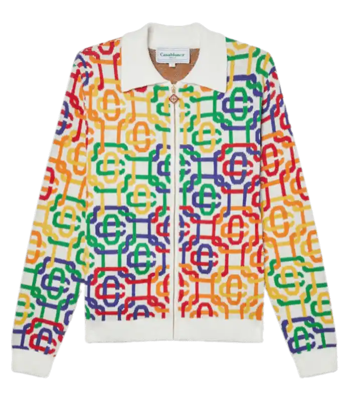 Casablanca Rainbow Monogram Zip Up Jumper - Multicolor