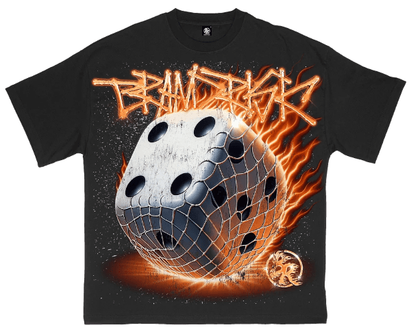 Brand Risk Flaming Dice Roll Black Tie