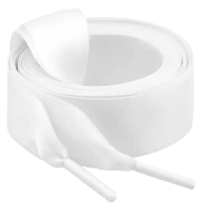 Satin Ribbon Shoe Laces - White