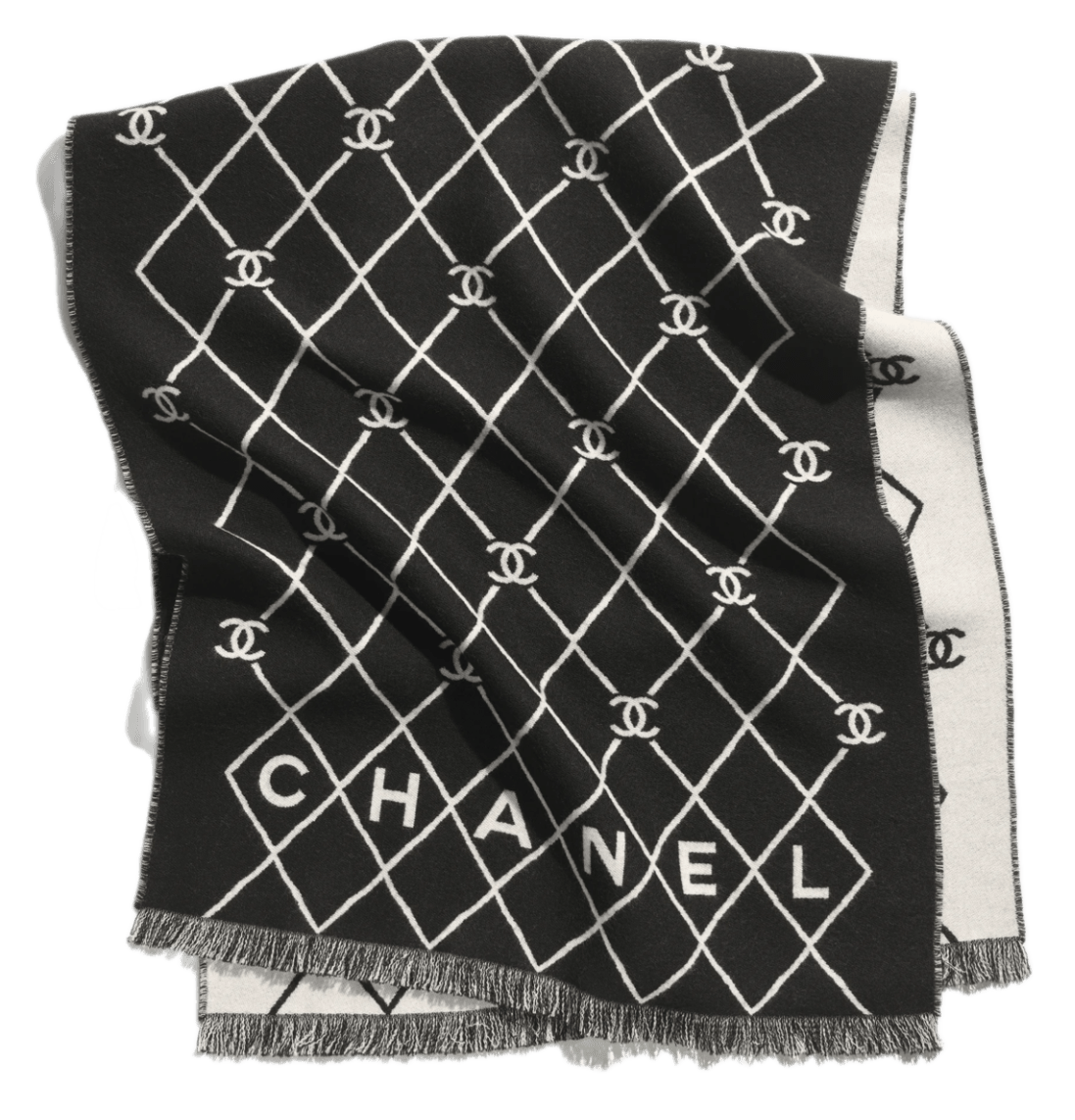 Chanel Scarf Wool - Black/White