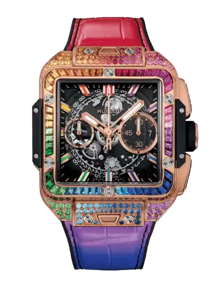Hublot Square Bang Unico King Gold Rainbow - 42mm, 18k Gold, Baguette Gemstones