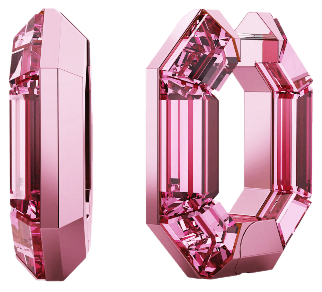 Swarovski Lucent Hoop Earrings - Pink