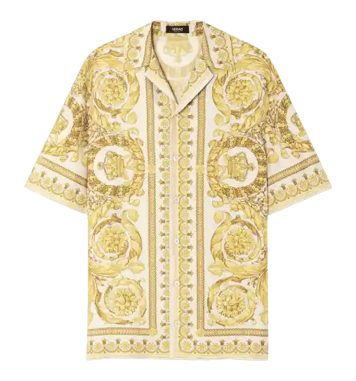 Versace Barocco Silk Shirt - Yellow Print