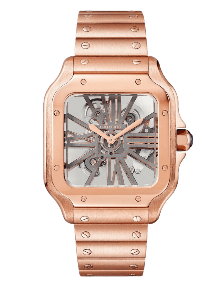Cartier Santos De Cartier Skeleton Dial - 40mm, Rose Gold (2022)