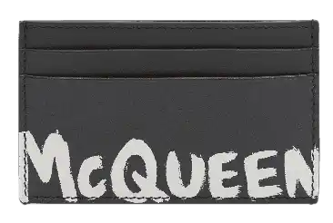 McQueen Graffiti Card Holder - Black/white