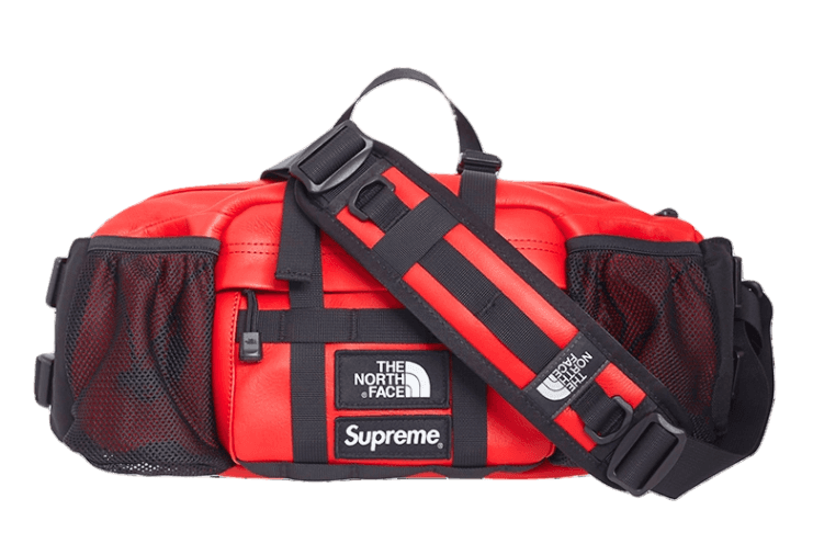 Supreme The North Face Leather Mountain Waist Bag - Red