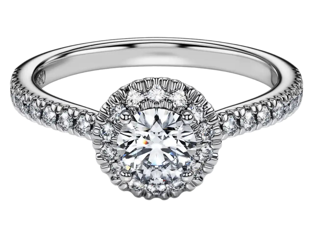 Swarovski Eternity Halo Solitaire Ring - 0.8 ct Lab-grown Diamonds, 14k White Gold