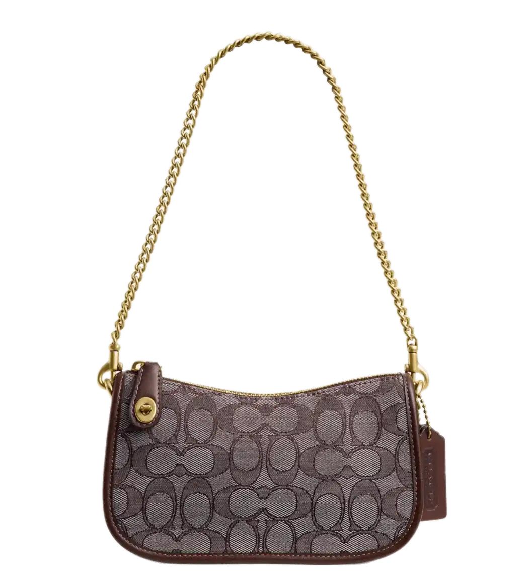 Coach Swinger Bag 20 In Signature Jacquard - Brass/Oak Maple