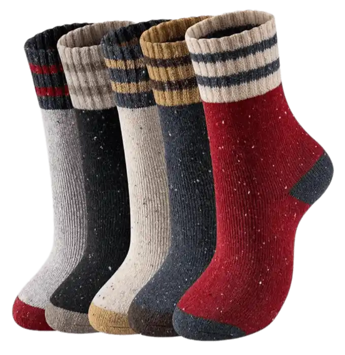 Wool Socks - Red/Blue/Beige/Black/Grey