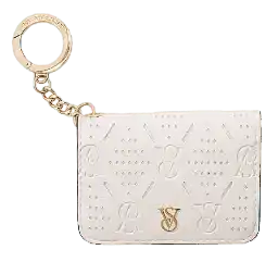Victoria's Secret Flap Card Case Keychain - White Perforarated