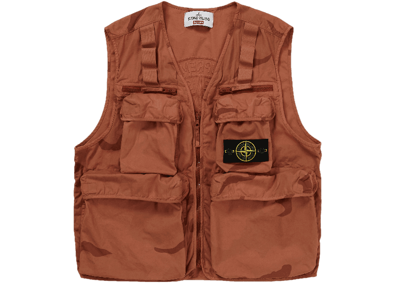 Supreme Stone Island Camo Cargo Vest - Coral Camo