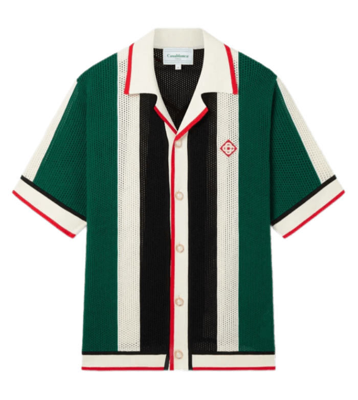Casablanca Striped Mesh Shirt - Green