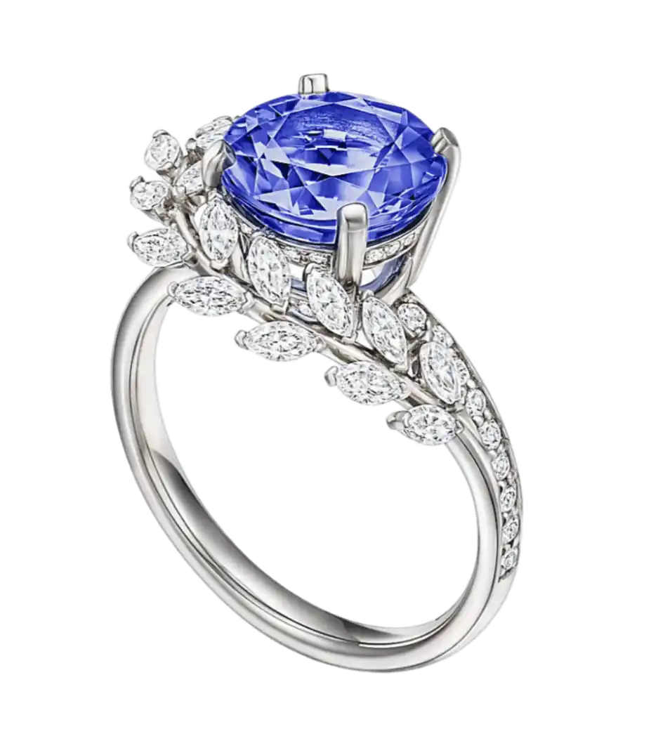 Tiffany Victoria Vine Ring - Platinum with Tanzanite and Diamonds