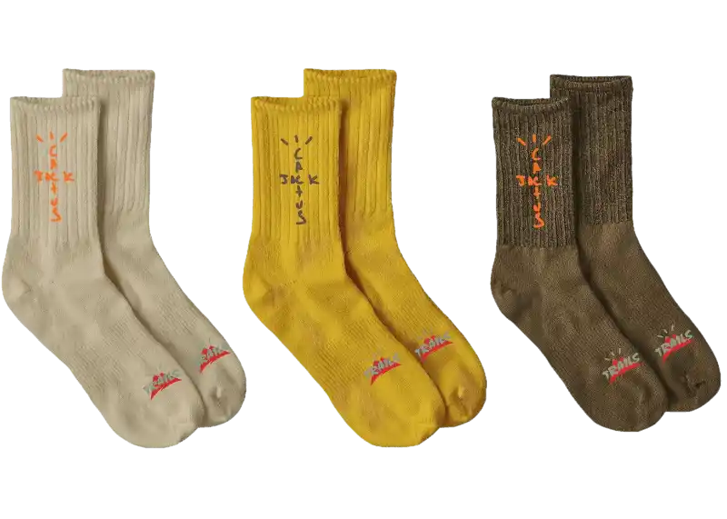 Travis Scott Cactus Trails Hiking Socks Pack - Natural/Gold/Brown