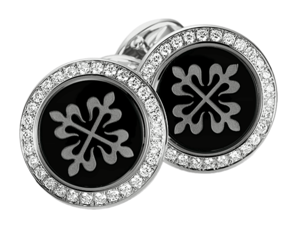 Patek Philippe Calatrava Cuff Links 60 Diamonds - 18K White Gold