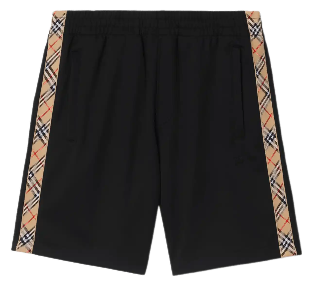 Burberry Check Trim Cotton Blend Shorts - Black
