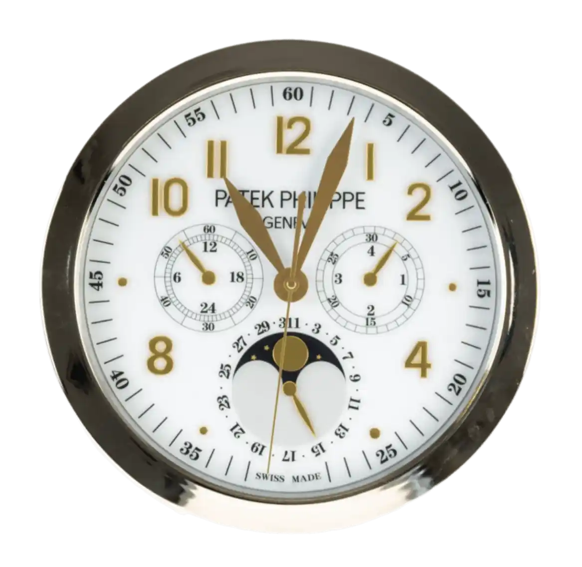 Patek Philippe Silver and Gold Concessionary Wall Clock