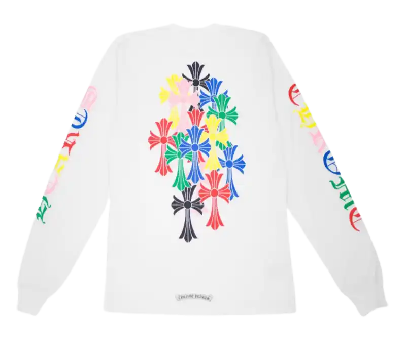 Chrome Hearts Multi Color Cross Cemetery L/S T-shirt - White