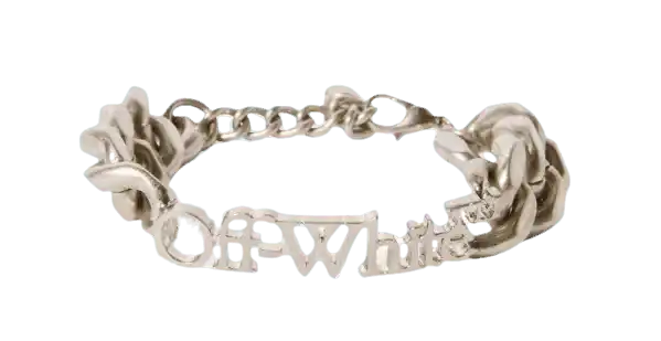 Off-White Logo Chain Bracelet - Silver