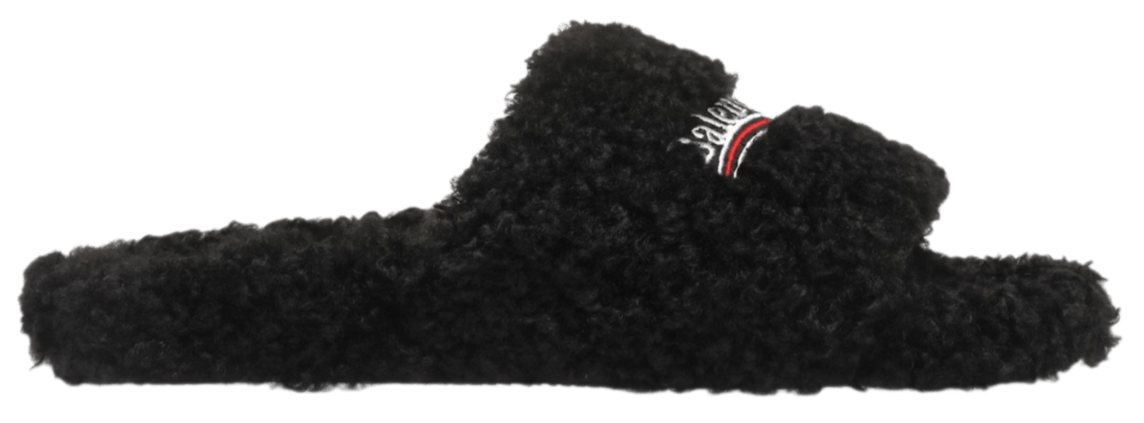 Balenciaga Furry Slide - Black
