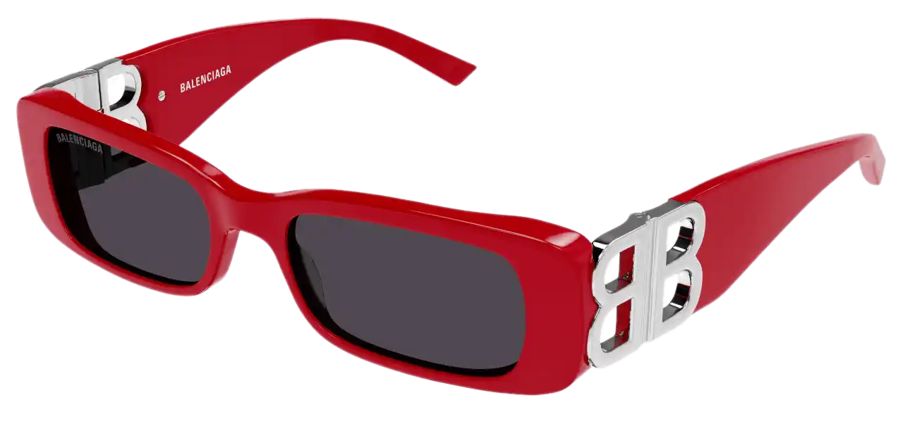 Balenciaga Rectangle Sunglasses - Red