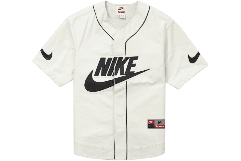 Supreme Nike Leather Baseball Jersey - White