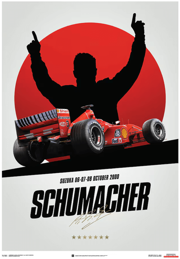 Scuderia Ferrari Michael Schumacher Ferrari F1 2000 Suzuka GP Japan Poster