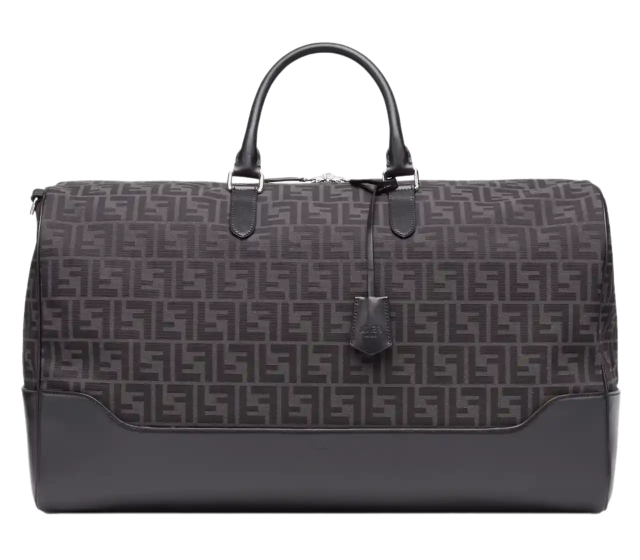 Fendi Timeless FF Jacquard Fabric Large Duffle Bag - Gray