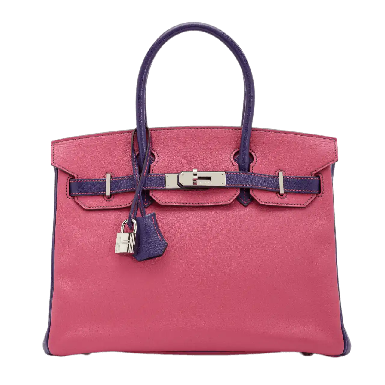 Hermès Fuchsia and Iris Chèvre HSS Birkin 30 Palladium Hardware, 2012