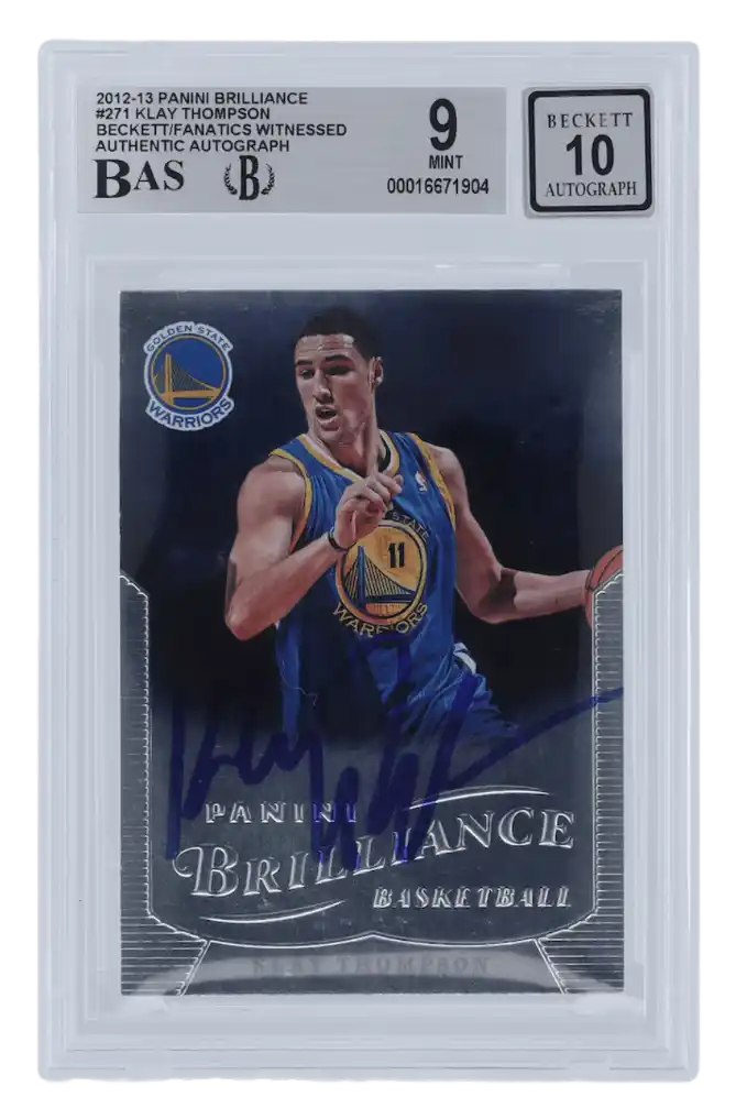 Klay Thompson Golden State Warriors Autographed 2012-13 Panini Brilliance #271 Beckett Fanatics Witnessed Authenticated 9/10 Rookie Card