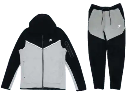 Nike Sportswear Tech Fleece Full Zip Hoodie & Joggers Set - Black/Dark Grey Heather/White