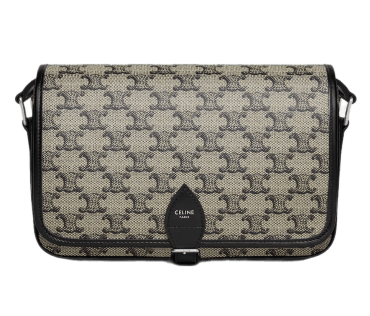 Celine Small Folco Messenger In Triomphe Canvas and Calfskin - Beige