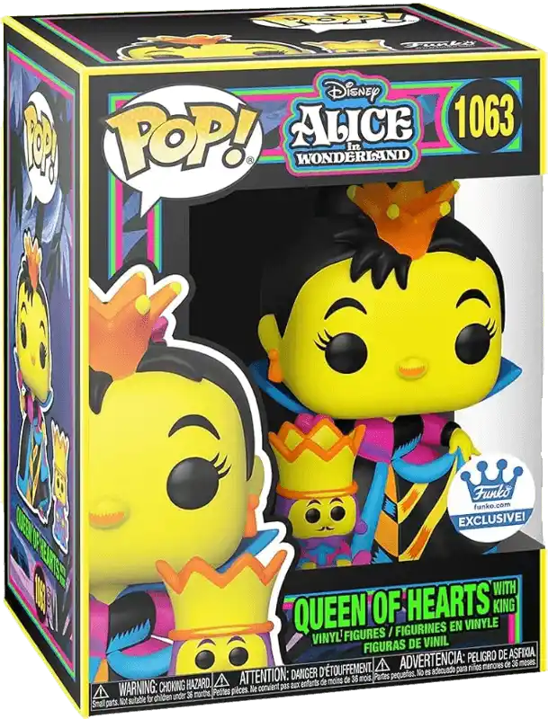 Funko Pop! Disney Alice In Wonderland Queen of Hearts With King Black Light Funko Shop Exclusive Figure 1063