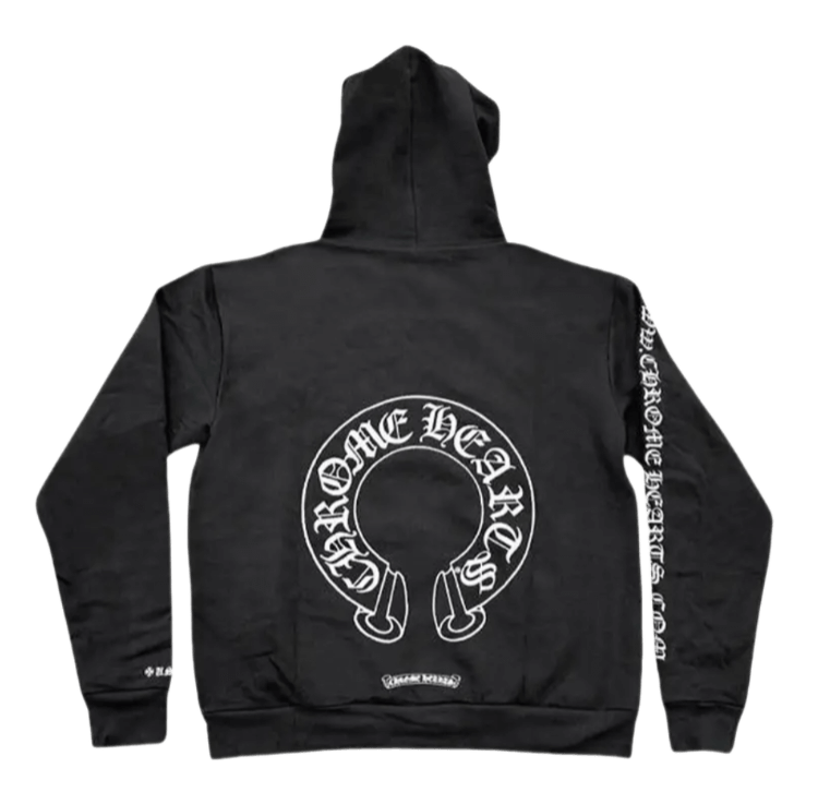 Chrome Hearts Silver Glitter Hoodie - Black