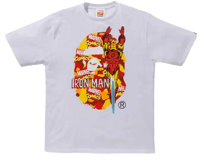 BAPE x Marvel Comics Camo Iron Man Tee - White