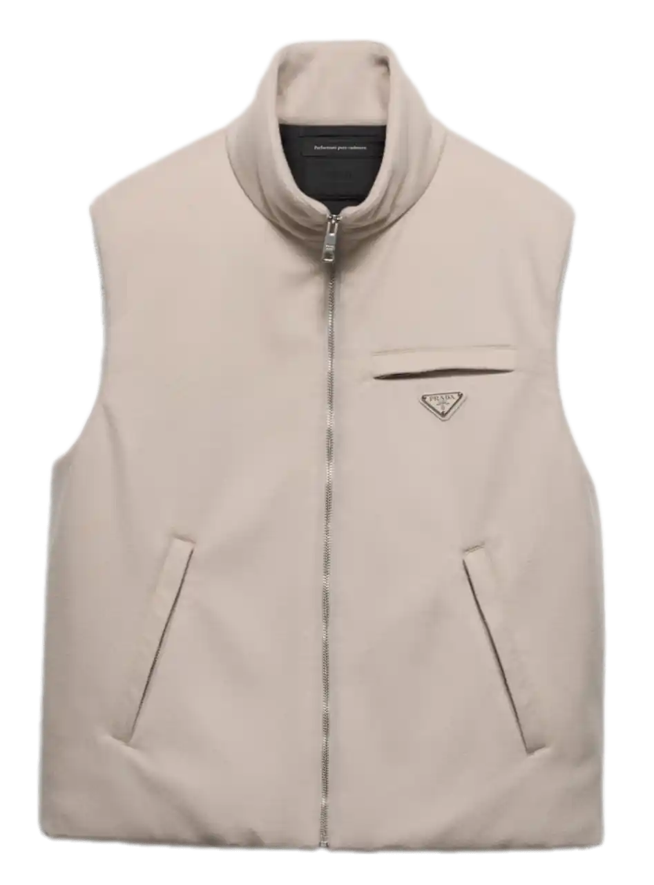 Prada Cashmere Down Vest - Albino White
