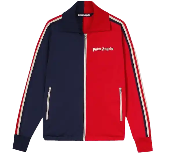 Palm Angels Two Tone Track Jacket Men's - Navy/Red/Off White