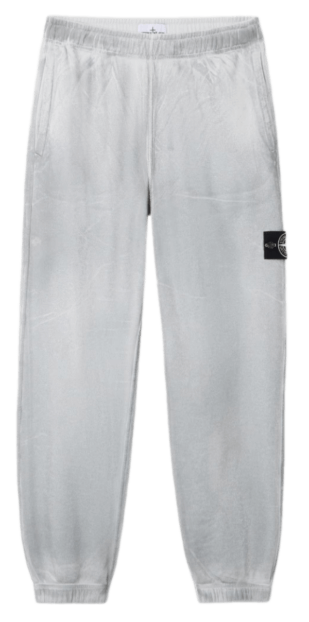 Stone Island Organic Cotton Fleece Reflective Garment Lamination Sweatpants - Sky Blue