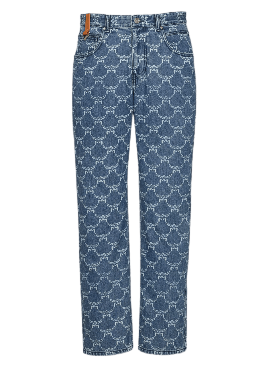MCM Lauretos Monogram Denim Jeans - Purple